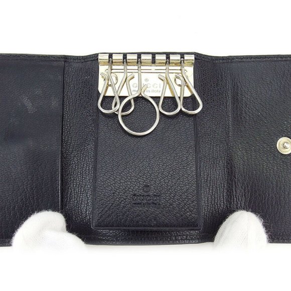 GUCCI key case G mark Leather Auth USED T17123 - Picture 3 of 9